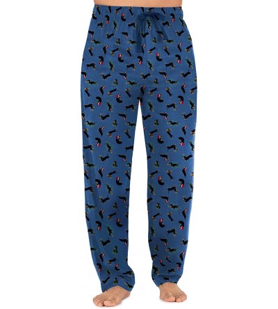 Sleep Bottoms Men's Flannel Pajama Pant - Blue/Dogs - CG18DODMDUS $14.69