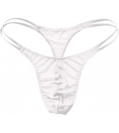 G-Strings & Thongs Men's Fashion Sretch G-String T-Back Micro Thong Briefs Underwear - White - CE196QWUWKC $12.07