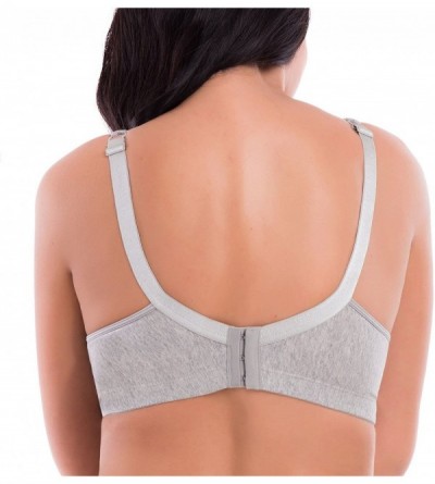 Bras Women's Lace Plus Size Wire-Free Non-Foam Comfort Cotton Bra - Grey - CL11E4IVH21 $20.35