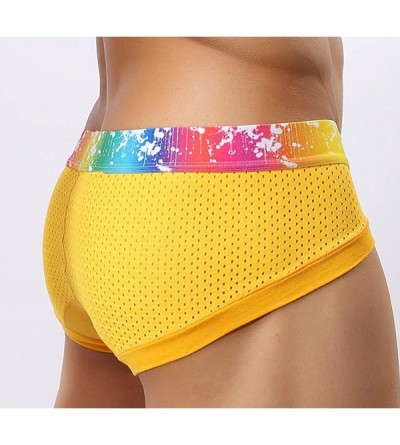 G-Strings & Thongs Mens Casual Sexy Thong Underwear 3-Pack Briefs- Rainbow Style - Rainbow Style12 - CH18Q7INI2Z $23.18