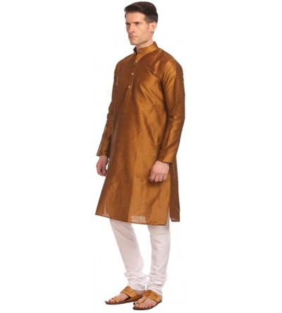 Sleep Sets Men's Festive- Party Wear Kurta-Pyjami Set Special for Diwali - Mustard - CP18337OMUS $50.90