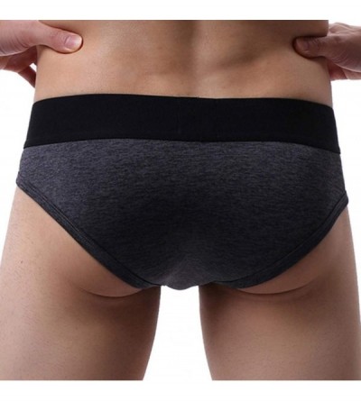 Briefs New Men Sexy Gay Underpants Ultra-Thin Ice Silk with Low Waist Briefs Underwear - Gray - C0194UGMIZS $12.88
