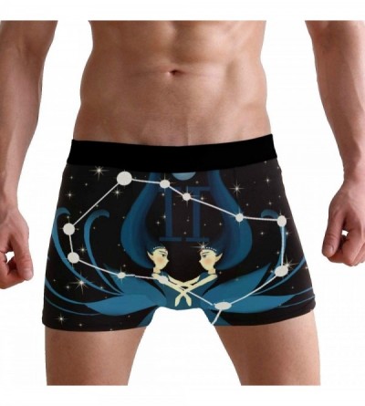 Boxer Briefs Mens No Ride-up Underwear Boxer Briefs - Constellation Zodiac Sign Gemini - C518YDGG38E $13.90