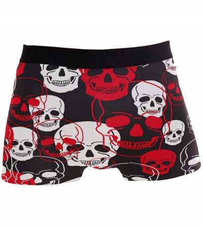 Boxer Briefs Skull Mens Boxer Briefs Underwear Breathable Stretch Boxer Trunk with Pouch - Black - CQ18NS6A95N $32.31