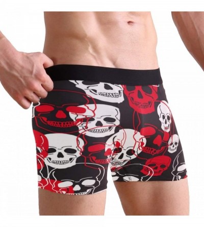 Boxer Briefs Skull Mens Boxer Briefs Underwear Breathable Stretch Boxer Trunk with Pouch - Black - CQ18NS6A95N $18.52