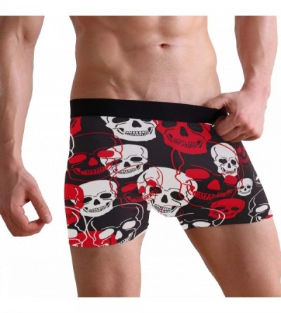 Boxer Briefs Skull Mens Boxer Briefs Underwear Breathable Stretch Boxer Trunk with Pouch - Black - CQ18NS6A95N $18.52