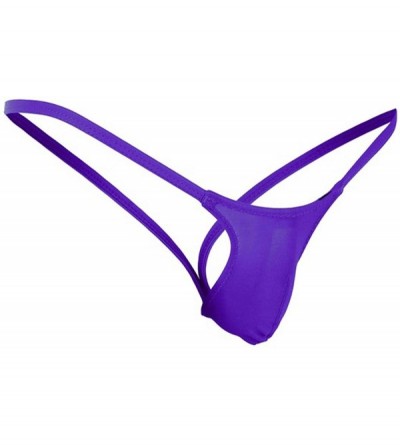G-Strings & Thongs Sexy Men's Underwear Thong Jockstrap Thong Underwear T Back G-String Thongs - Purple - CA18UTWRXYI $20.66
