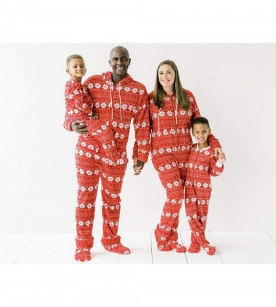 Sleep Sets Family Matching Christmas Onesies Fleece Hooded Footed Pajamas - Infants-red Snowflake - CD18QEUHEW5 $14.51