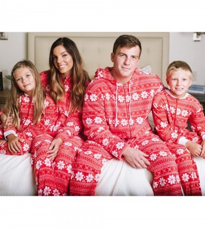 Sleep Sets Family Matching Christmas Onesies Fleece Hooded Footed Pajamas - Infants-red Snowflake - CD18QEUHEW5 $14.51