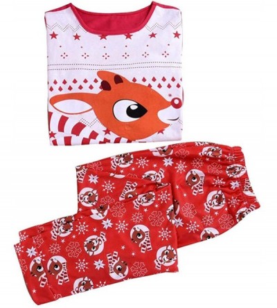 Sleep Sets Classic Matching Family Pajamas- Xmas Matching Pajamas Christmas Elk Printed Red Blouse + Pants Pajamas for Family...