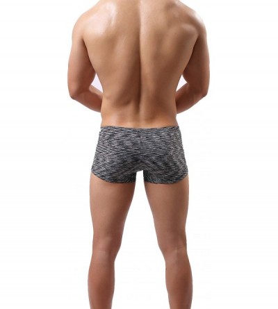 Boxer Briefs Men's No Ride up Boxer Briefs Underwear Trunks with Pouch - Black - CH18O3GSE6W $8.29