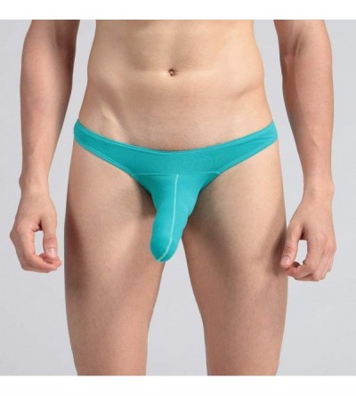 Briefs Elephant Nose for Men-Sexy Bulge Pouch Solid Bikini Long Contour Knickers Triangle Underwear Comfortable Briefs - Gree...