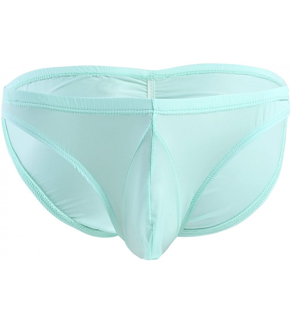 Boxer Briefs Men's Low Rise Seamless Bulge Pouch Briefs Bikini Underwear - Sky Blue - CQ18C5ZXY5W $20.62