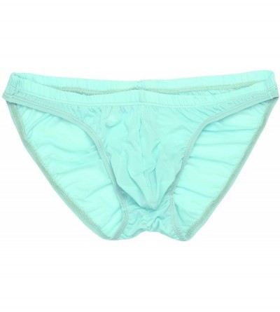 Boxer Briefs Men's Low Rise Seamless Bulge Pouch Briefs Bikini Underwear - Sky Blue - CQ18C5ZXY5W $20.62