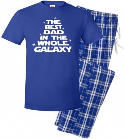 Sleep Sets Best Dad in the Galaxy Pajama Set- Flannel Pajamas- Pajamas for Dad- Gift for Dad - Royal Blue - CV1932Z0SG3 $30.39