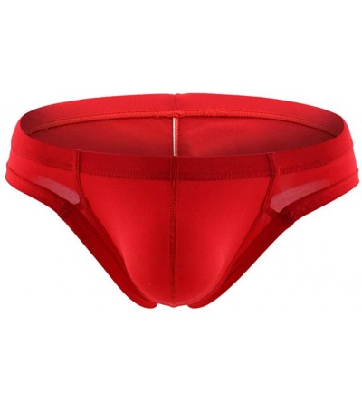 G-Strings & Thongs G-Strings Thongs Mens Fashion Solid Low Rise Bikinis Underwear Briefs Gays Underwear - Red - CY18WXXEAG6 $...