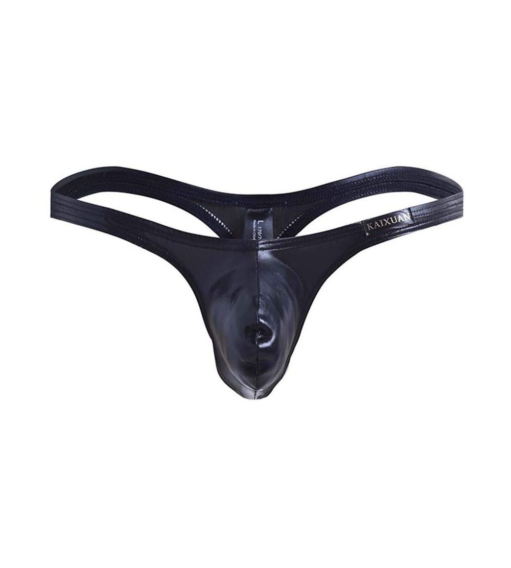 G-Strings & Thongs Men's Sexy Leather Thong Underwear Swimwear 2-Pack-d-L - D - CR18AL25CDC $30.38