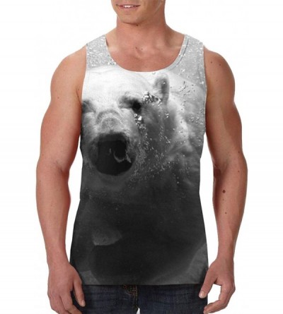 Undershirts Men Muscle Tank Top Summer Beach Holiday Fashion Sleeveless Vest Shirts - Polar Bear in Cold Ice - CD19D8G9TK5 $2...