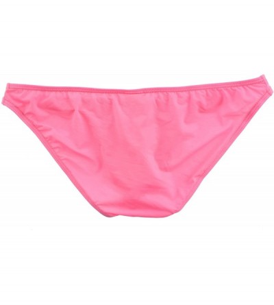 Briefs Men Briefs Ice Silk Low Rise Bikini Briefs and Breathable Underwear D8071 - 1-pack Pink - CL192TGE9TN $19.14