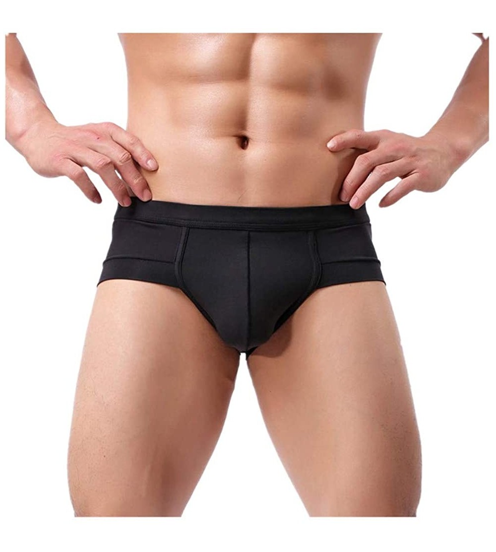 G-Strings & Thongs Men's Thong Low-Waisted Sexy Transparent Lace Underpants T-Back Underwear - Black 1 - C41960UGUZQ $21.99