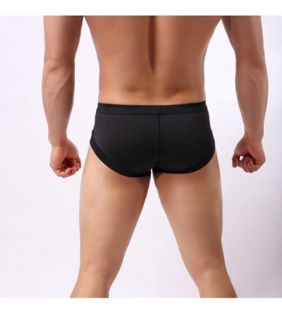 G-Strings & Thongs Men's Thong Low-Waisted Sexy Transparent Lace Underpants T-Back Underwear - Black 1 - C41960UGUZQ $21.99