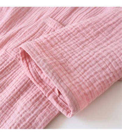 Robes Japanese Style Two-Piece Suit Cotton Bathrobe Pajamas Kimono Bathrobes Sleepwear for Couple - Pink for Women - CV19CD7X...