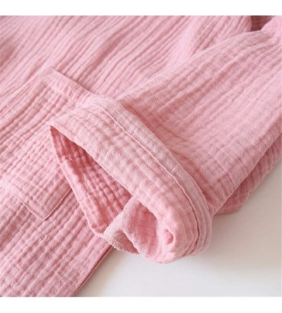 Robes Japanese Style Two-Piece Suit Cotton Bathrobe Pajamas Kimono Bathrobes Sleepwear for Couple - Pink for Women - CV19CD7X...