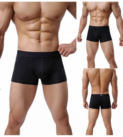 Boxer Briefs Men's Boxer Briefs Short Leg Low Rise Cotton Underwear - 5 Pack 02 Black - CW185U7I84N $26.64
