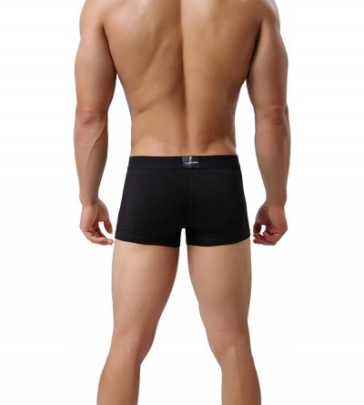 Boxer Briefs Men's Boxer Briefs Short Leg Low Rise Cotton Underwear - 5 Pack 02 Black - CW185U7I84N $26.64