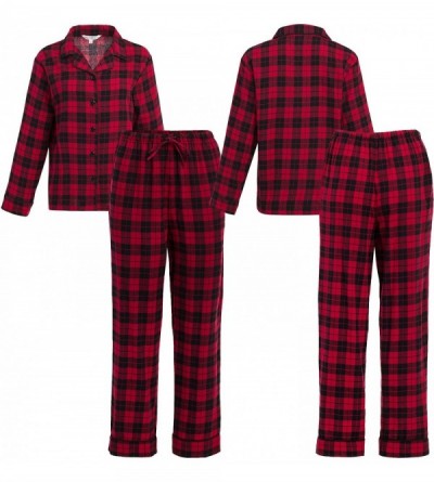 Sleep Sets His and Hers Lightweight Flannel Pajamas- Long Button Down Cotton Pj Set - Christmas Camouflage - CI11N5ED7LJ $34.84
