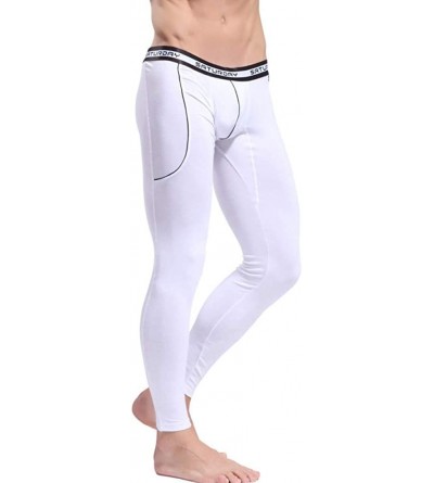 Thermal Underwear Men's Warm Pants Low Waist Autumn and Winter Leggings Thin Section Comfortable Soft and Stylish Slim - Whit...
