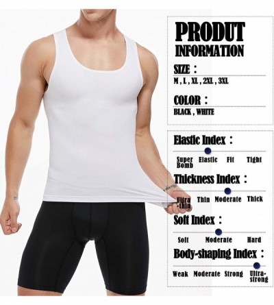 Shapewear Seamless Compression Shirt Slimming Body Shaper Vest for Mens Workout Tank Tops Chest Tummy Control Undershirts - W...