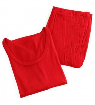 Thermal Underwear Men Breathable Lightweight Autumn Oversize Thin Long Johns Male Underwear Sets Tops Pants - Iron Gray - CQ1...