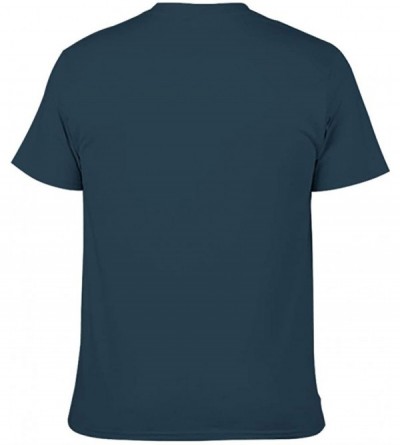 Undershirts Flame Skull Cotton T Shirt Mens Cool Regular T Shirt Scary Skull - Navy - CF19DSHZ7L7 $23.35