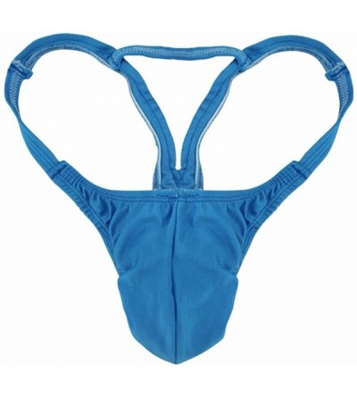 Briefs Mens Bulge Front Comfy Support Thong Underwear Summer Seasons - True Blue - CN12FSIP0FZ $30.95