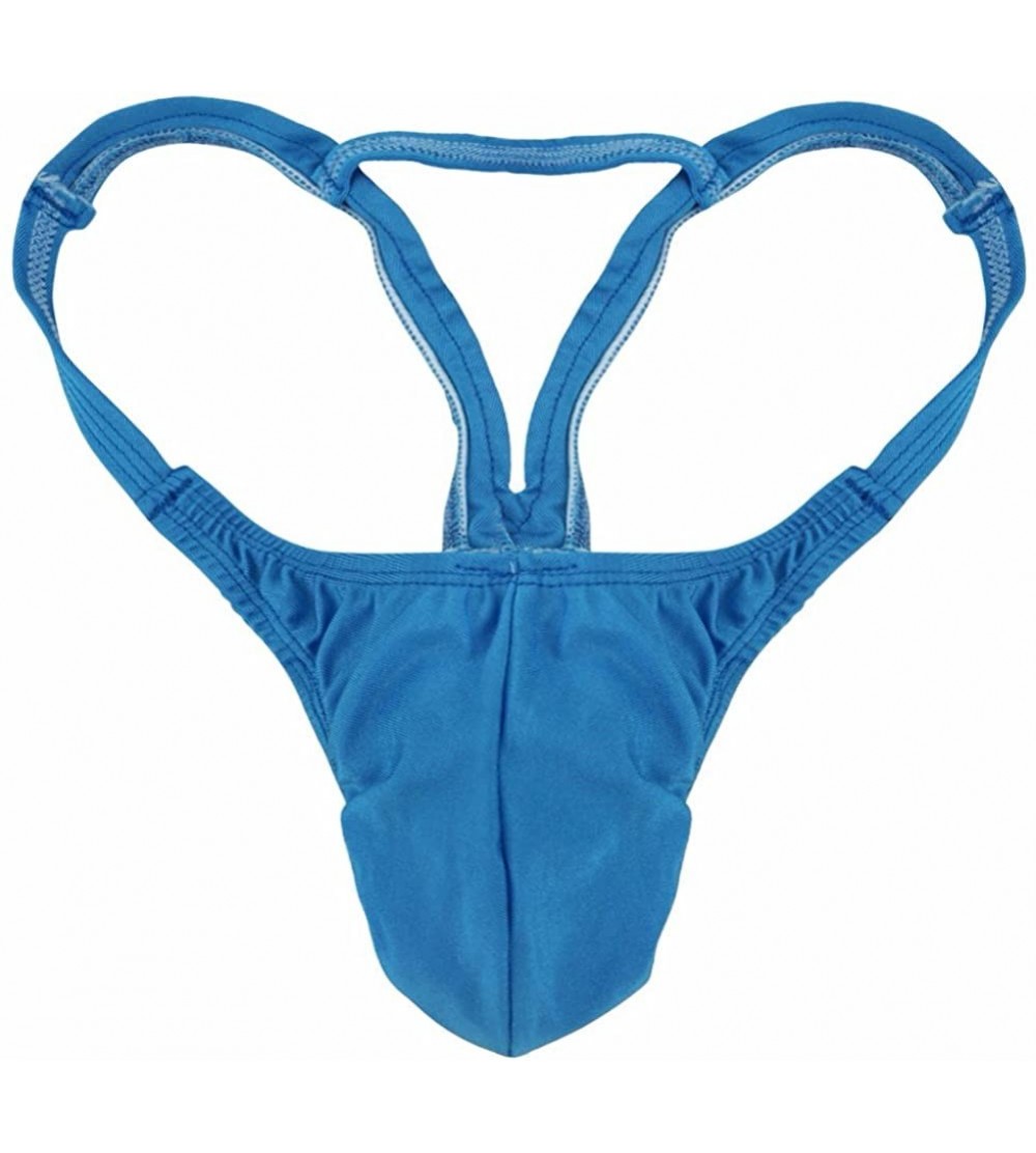 Briefs Mens Bulge Front Comfy Support Thong Underwear Summer Seasons - True Blue - CN12FSIP0FZ $15.10