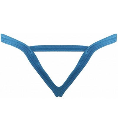 Briefs Mens Bulge Front Comfy Support Thong Underwear Summer Seasons - True Blue - CN12FSIP0FZ $15.10