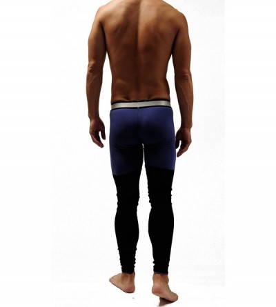 Thermal Underwear Mens Cotton Pouch Long Underwear Long Johns - Dark Blue - C718859OC5G $19.32
