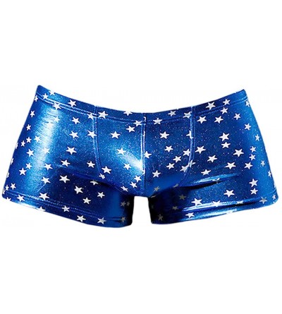 Boxer Briefs Men's Metallic Boxer Brief Sexy Shiny Stars Printed Underwear for Swimming- Dancing- Raves- Club- Costumes - Sta...