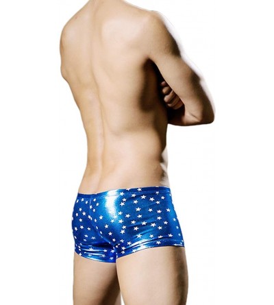 Boxer Briefs Men's Metallic Boxer Brief Sexy Shiny Stars Printed Underwear for Swimming- Dancing- Raves- Club- Costumes - Sta...