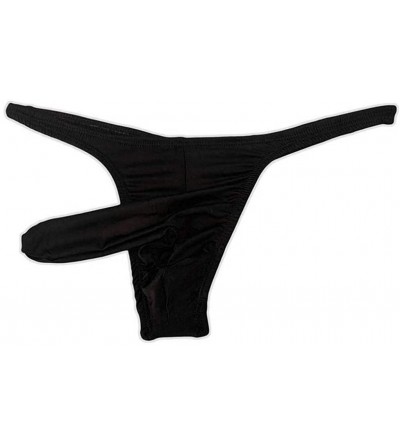 G-Strings & Thongs Mens Sexy Lace Briefs Thong- Sretch G-String T-Back Micro Thong Briefs Underwear - Black - CE1945U2STO $7.60