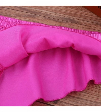 Bikinis Mens Lingerie Shiny Soft Satin High Cut Bikini Briefs Thong Underwear Panties - Rose - CH18KY02A5K $12.38