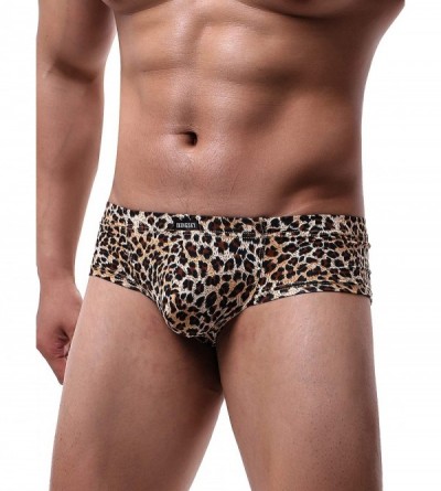 G-Strings & Thongs Men's Leopard Cheeky Boxer Briefs Sexy Mini Cheek Thong Underwear Low Rise Brazilian Back Mens Under Panti...