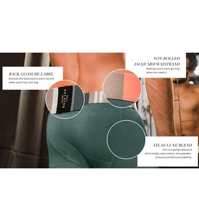 Boxer Briefs Men's Boxer Briefs - Comfortable- Soft Underwear - Green/Orange - C818GO65DX0 $10.92