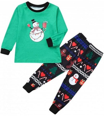 Sleep Sets Family Sleepwear- Christmas Family Matching Mix and Match Red Holiday Pajama PJ Sets - Kid - CR18Z6IZM76 $21.19