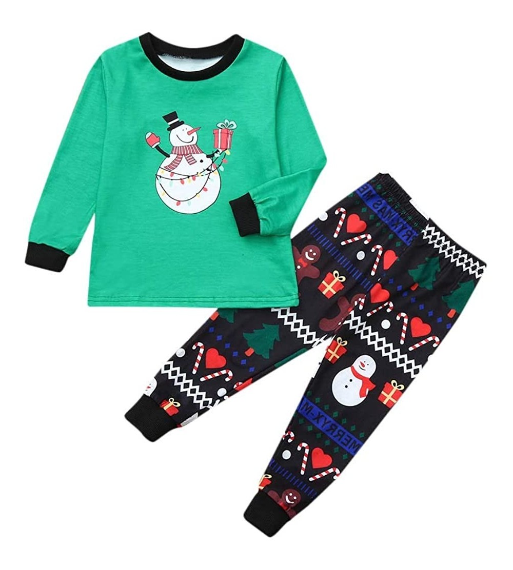 Sleep Sets Family Sleepwear- Christmas Family Matching Mix and Match Red Holiday Pajama PJ Sets - Kid - CR18Z6IZM76 $21.19