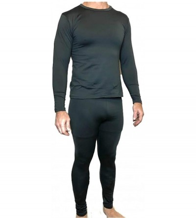 Thermal Underwear Men's Ultra-Soft Microfiber Tagless Fleece Lined Thermal Top & Bottom Performance Ski Underwear Set - Charc...