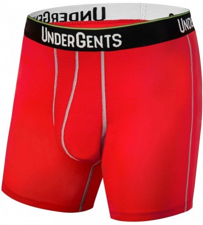 Boxer Briefs Men's Boxer Brief Underwear. 4.5" Leg & Flyless Pouch for CloudSoft Cooling Comfort Not Compression - Red - CW18...