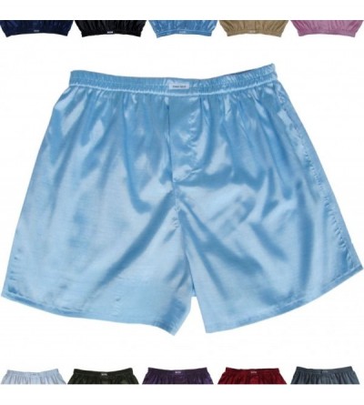 Boxers New Boxer Shorts Men's Underwear Sleepware Size S M L XL - Light Blue - CX11W1RMZL9 $24.69