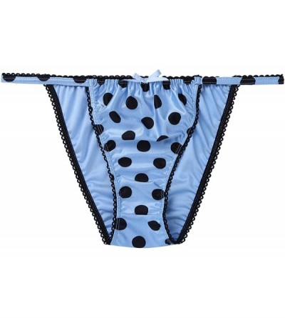 Briefs Men's Polka Dots Sissy Pouch Panties Bikini Briefs Crossdress Underwear - Sky Blue - CI189T88S90 $18.87
